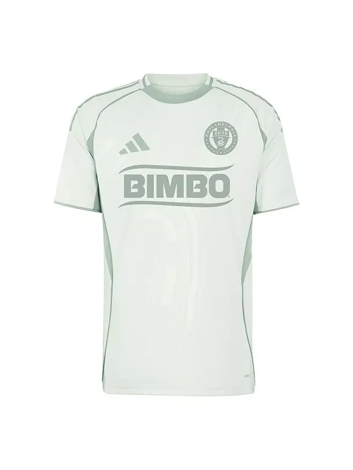 Мужская футболка Philadelphia Union 2025 One Planet для разминки светло-зеленого цвета adidas — изображение 2 из 3