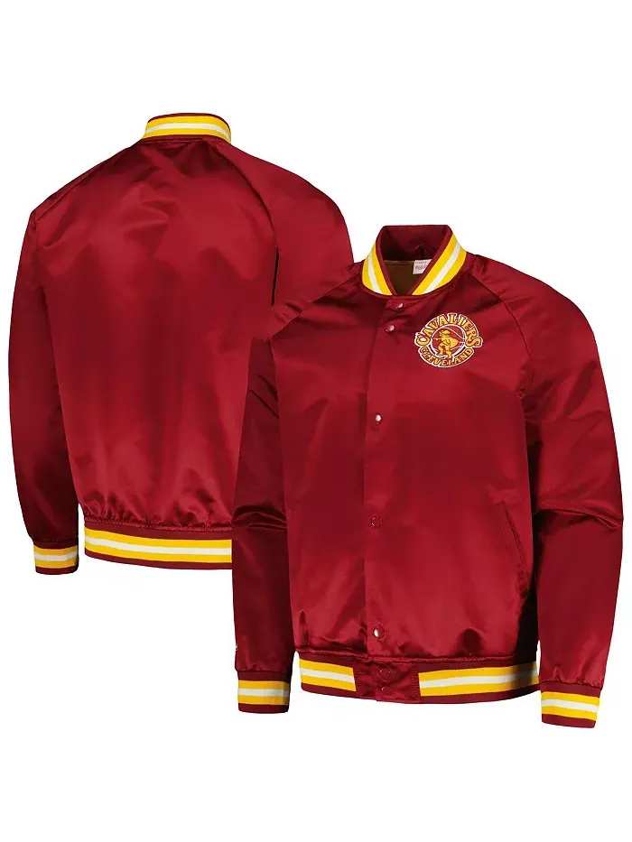 Мужская винтажная куртка Cleveland Cavaliers Hardwood Classics Throwback Wordmark с регланными
