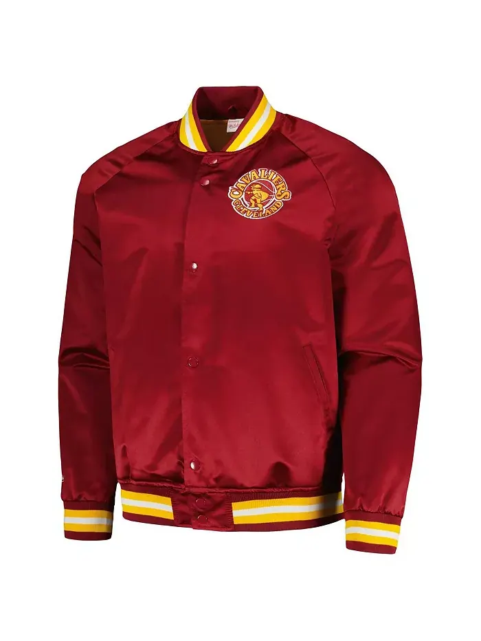 Мужская винтажная куртка Cleveland Cavaliers Hardwood Classics Throwback Wordmark с регланными — изображение 2 из 3