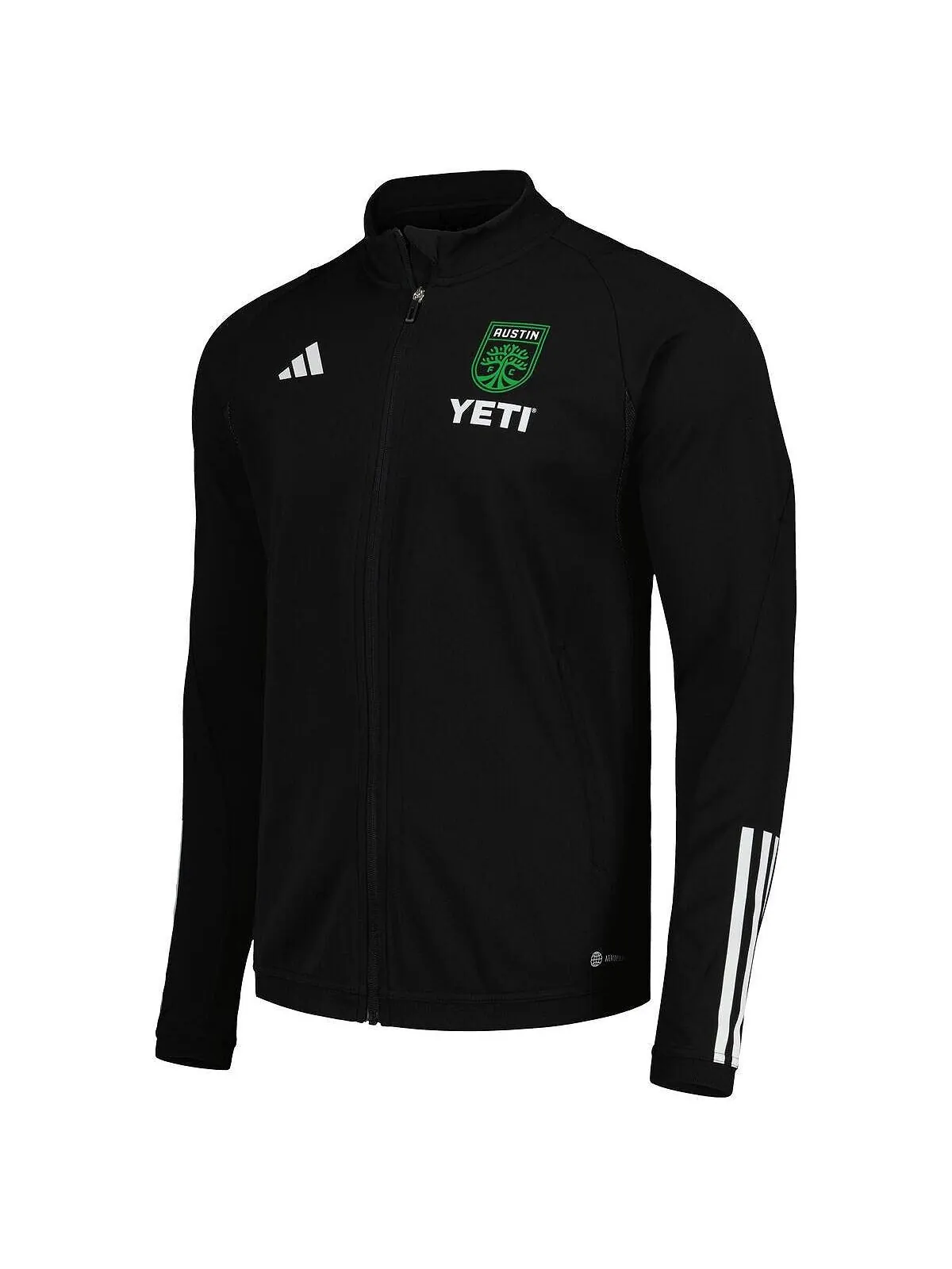 Мужская черная тренировочная футболка с молнией во всю длину Austin FC 2023 AEROREADY adidas — изображение 5 из 6, черный