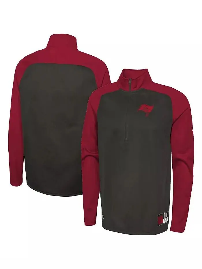 Мужская черная куртка Tampa Bay Buccaneers Combine Authentic O-Line Raglan Half Zip New Era