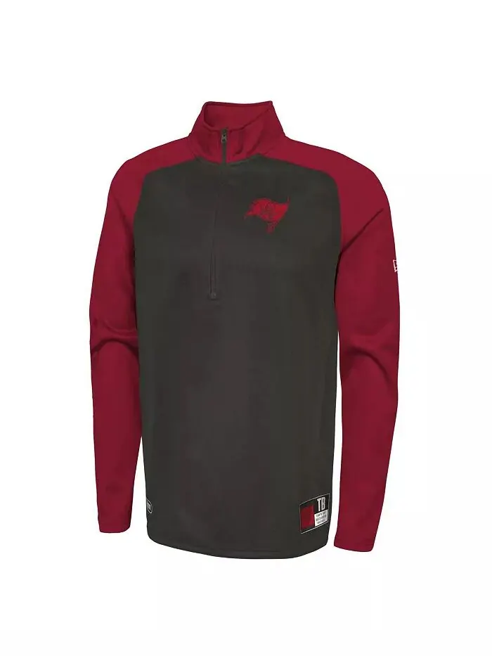 Мужская черная куртка Tampa Bay Buccaneers Combine Authentic O-Line Raglan Half Zip New Era — изображение 3 из 3