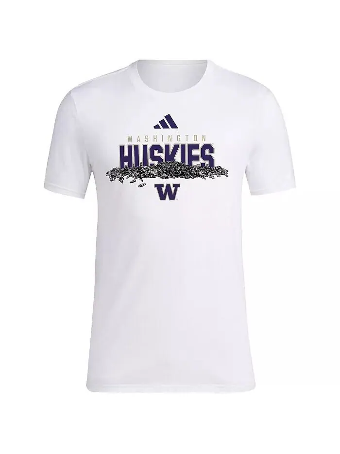 Мужская белая бейсбольная футболка Washington Huskies с изображением семян подсолнечника adidas — изображение 3 из 3