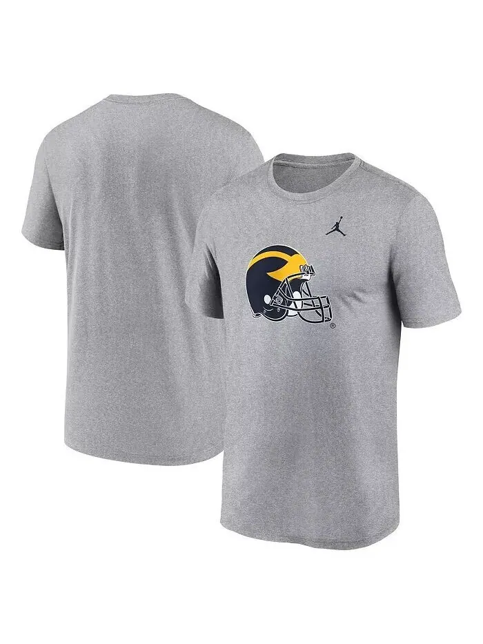 Футболка мужская Heather Grey Michigan Wolverines Primetime Legend с альтернативным логотипом Jordan