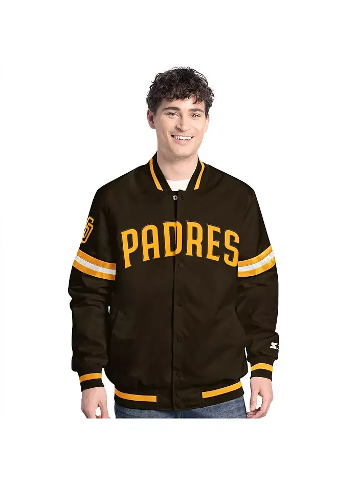 Мужская коричневая бейсбольная куртка San Diego Padres Scout на молнии Starter