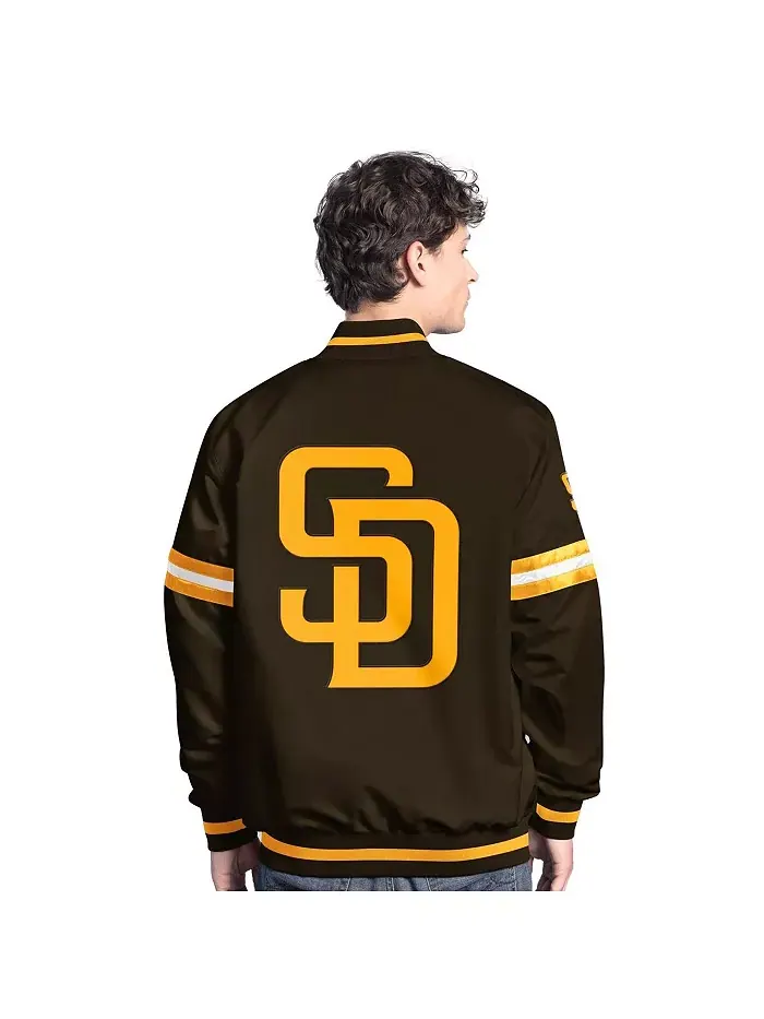 Мужская коричневая бейсбольная куртка San Diego Padres Scout на молнии Starter — изображение 2 из 2