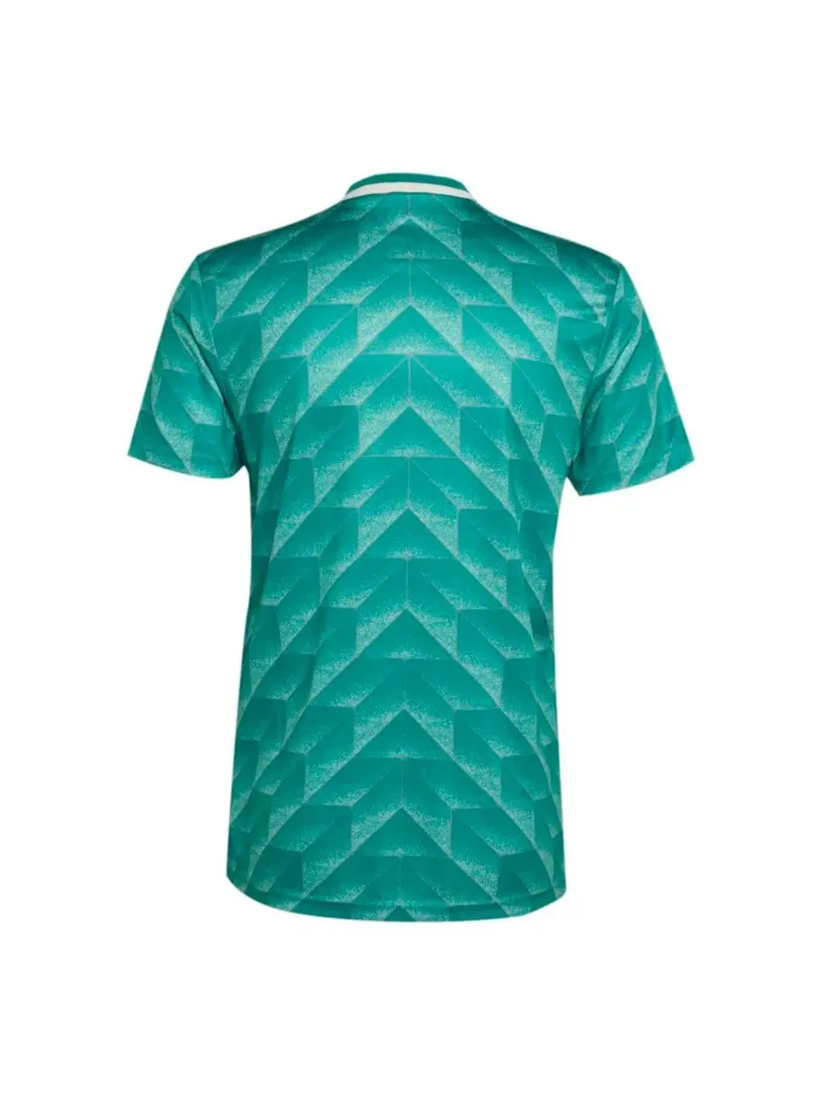 Футболка с коротким рукавом и V-образным вырезом, с принтом, Германия 1990 adidas — изображение 2 из 5, зеленый