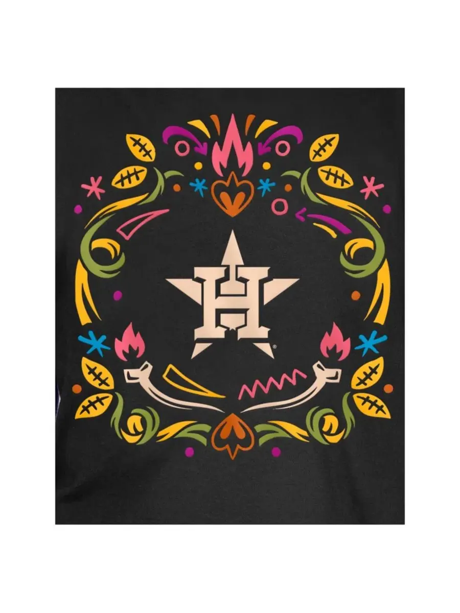 Футболка с принтом Houston Astros Día de los Muertos New Era — изображение 5 из 5, черный