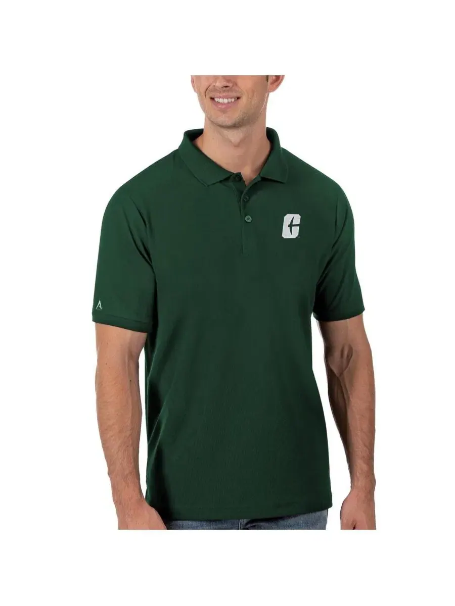 Мужское поло из пике с вышивкой Charlotte 49ers Legacy Antigua