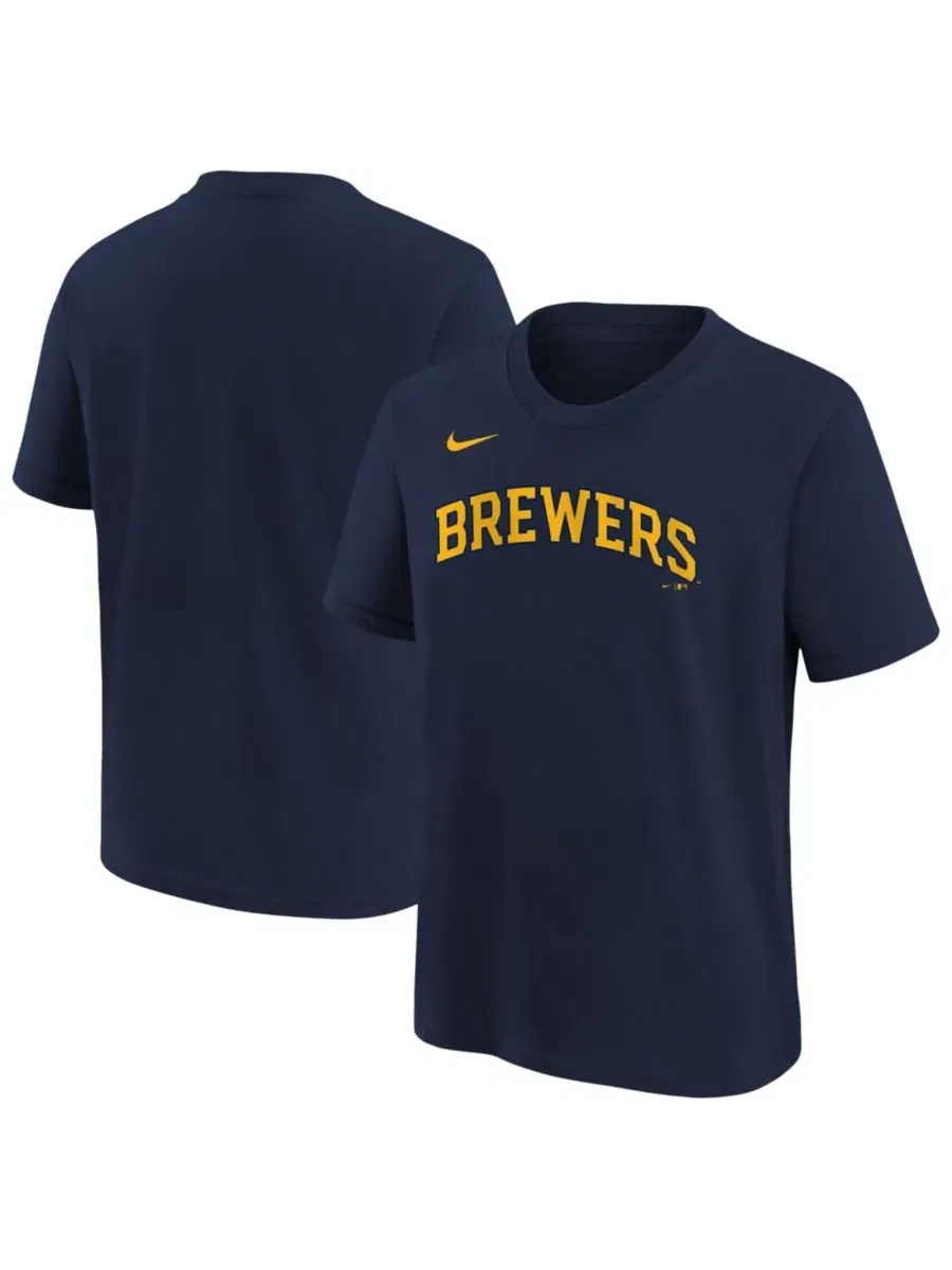 Футболка с принтом Wordmark Milwaukee Brewers Nike