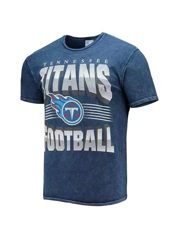 Мужская футболка '47 Navy Tennessee Titans Rocker с винтажным дизайном и трубчатым кроем '47 Brand — изображение 2 из 3