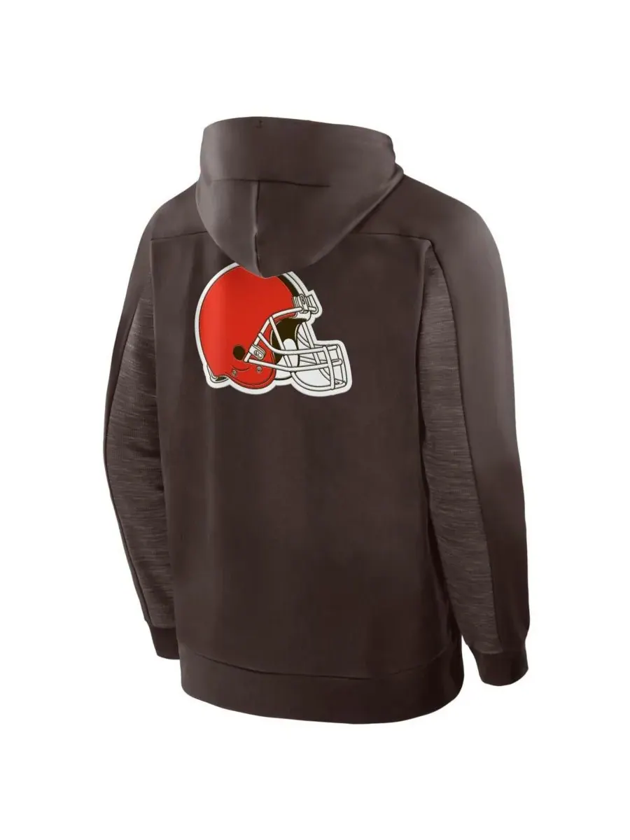 Fanatics Мужская коричневая толстовка на молнии с надписью Cleveland Browns Checkdown Pass — изображение 2 из 2, коричневый