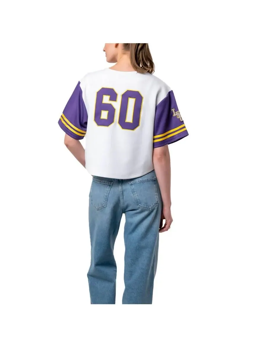 Established & Co. Женская белая укороченная бейсбольная футболка LSU Tigers — изображение 3 из 3, белый