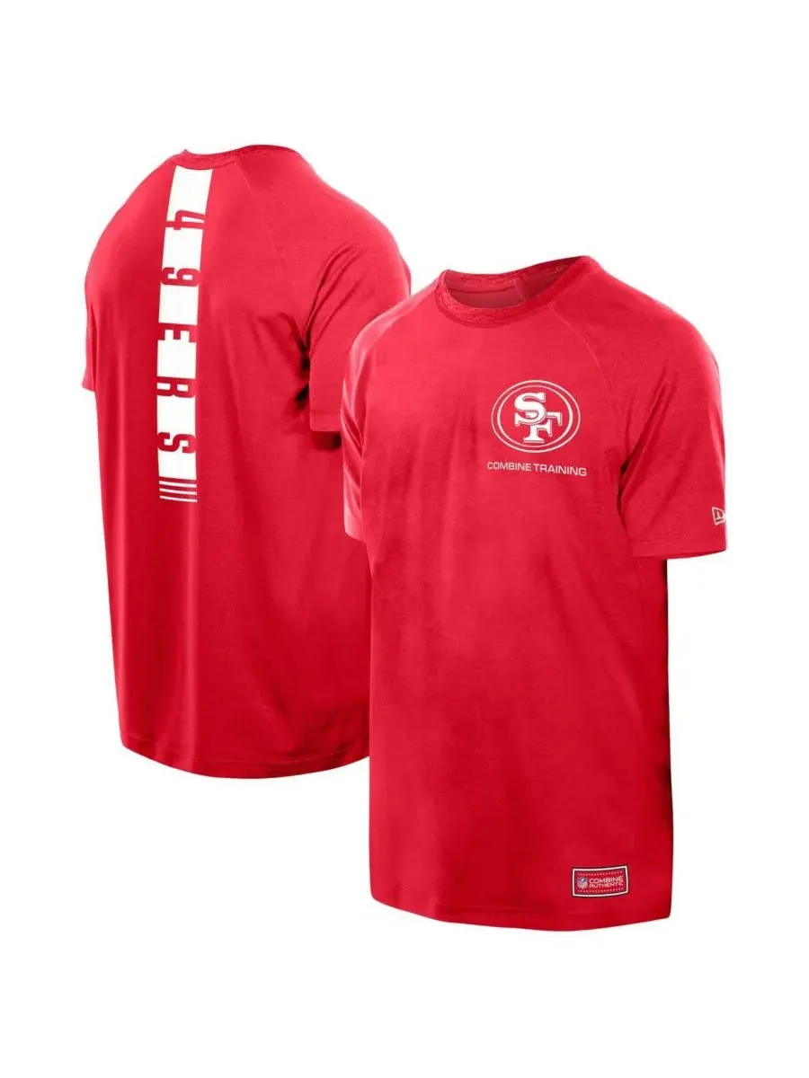 New Era Мужская светоотражающая футболка алого цвета с символикой San Francisco 49ers