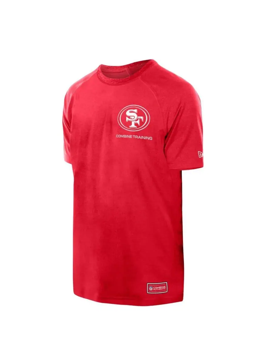 New Era Мужская светоотражающая футболка алого цвета с символикой San Francisco 49ers — изображение 2 из 3, алый