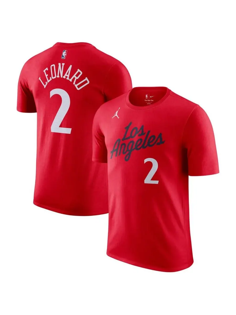 Jordan Мужская футболка Kawhi Leonard Red LA Clippers Statement Edition с именем и номером игрока