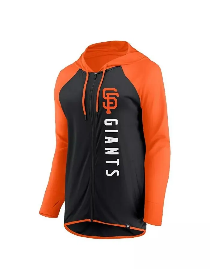Женская черная, оранжевая куртка с капюшоном и молнией во всю длину San Francisco Giants Forever — изображение 3 из 3