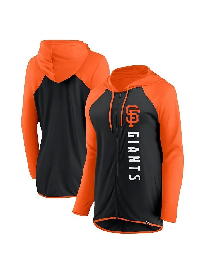 Женская фирменная черная, оранжевая куртка с капюшоном San Francisco Giants Forever Fan с молнией — изображение 1 из 3