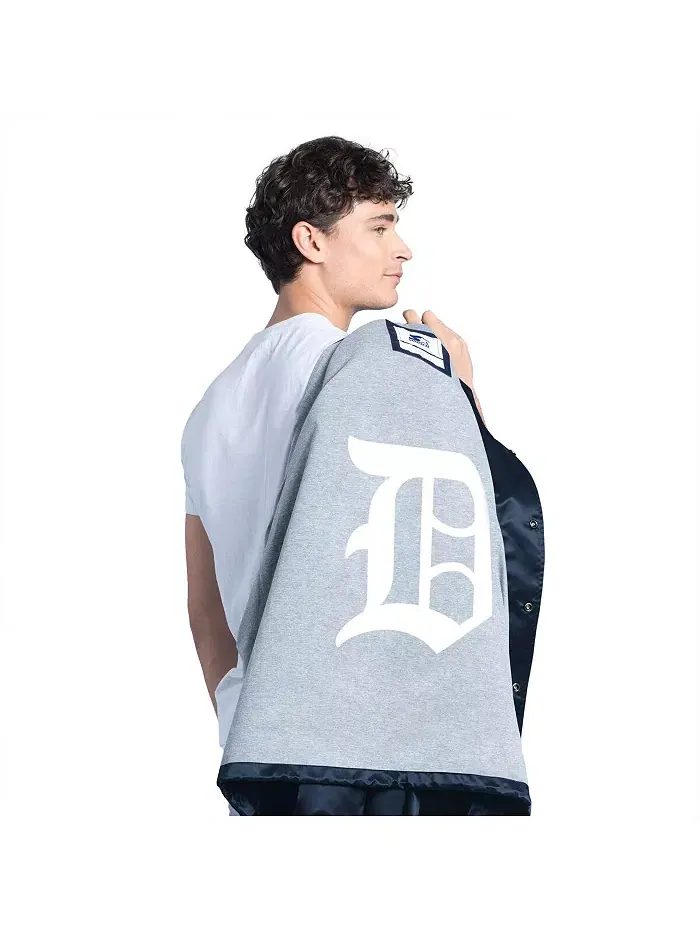 Мужская тренерская куртка на молнии Detroit Tigers Cooperstown Collection Point Man в синем цвете — изображение 3 из 3