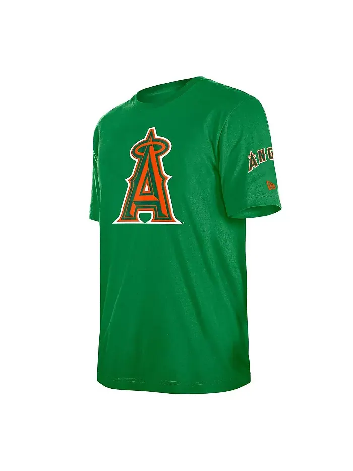 Мужская футболка Kelly Green Los Angeles Angels с клевером ко Дню Святого Патрика New Era — изображение 3 из 3