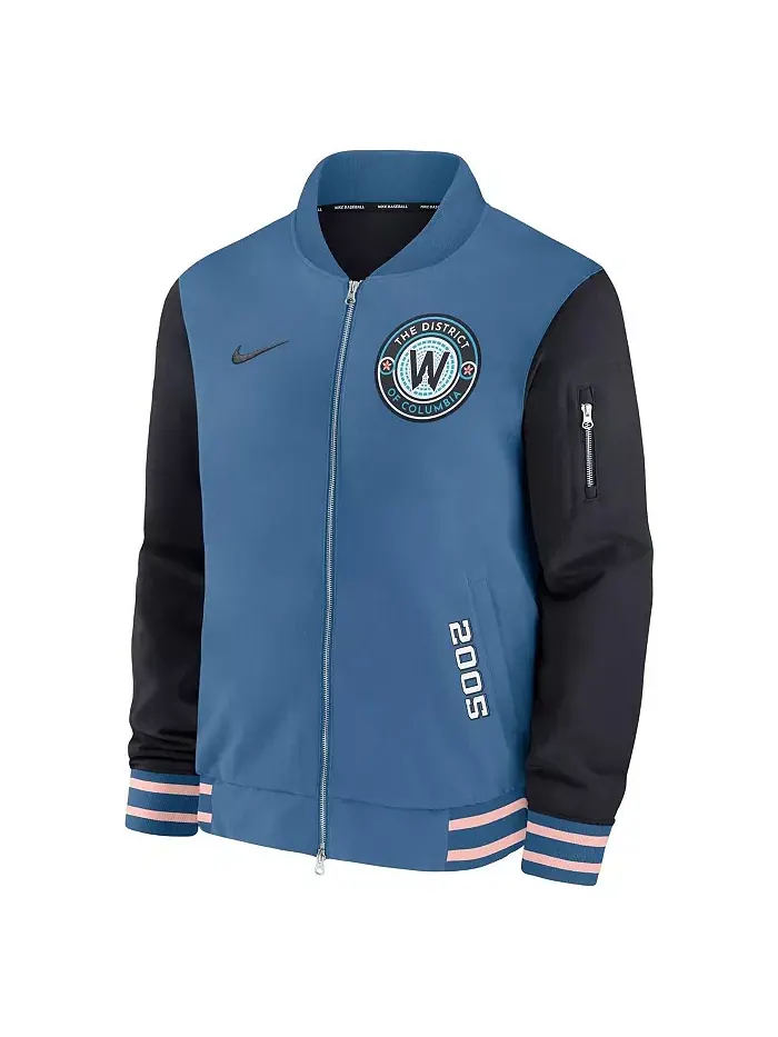 Мужская синяя бейсбольная куртка Washington Nationals 2025 City Connect Authentic Collection с — изображение 2 из 3