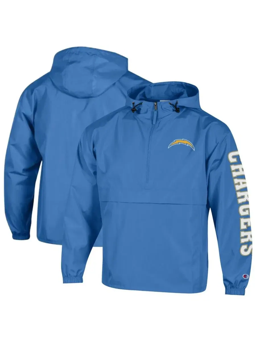 Ветровка-ползунок Champion с капюшоном, Los Angeles Chargers