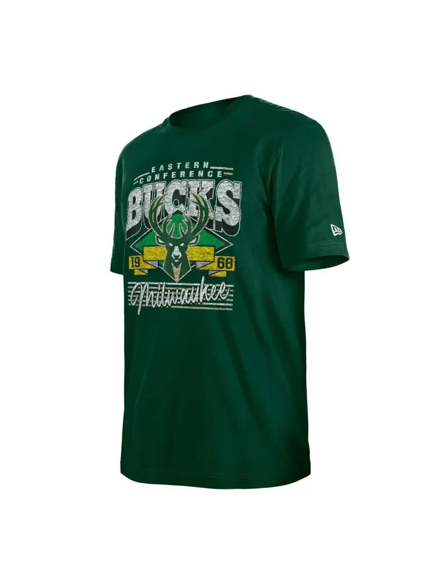 New Era Мужская футболка Milwaukee Bucks Sport Classics цвета «охотничий зеленый» — изображение 3 из 3