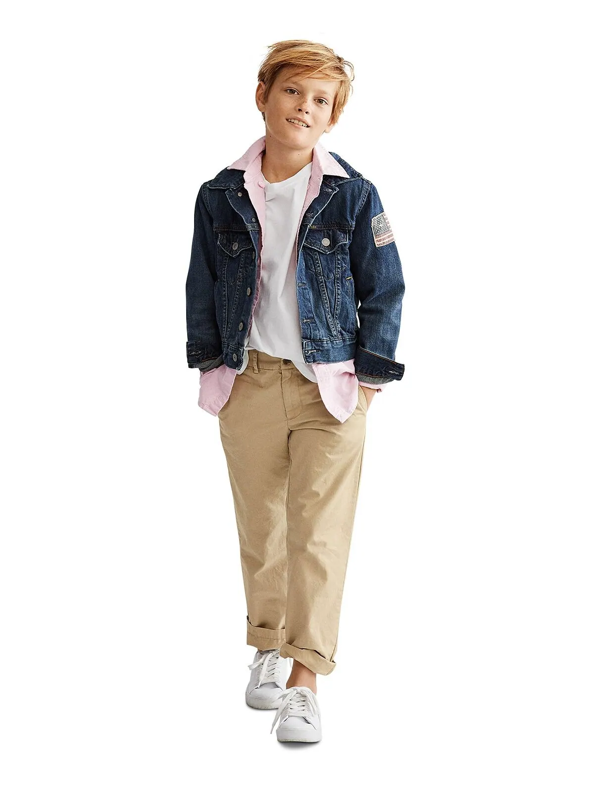 Хлопковая джинсовая куртка дальнобойщика для малышей, маленьких и больших мальчиков Polo Ralph — изображение 6 из 7