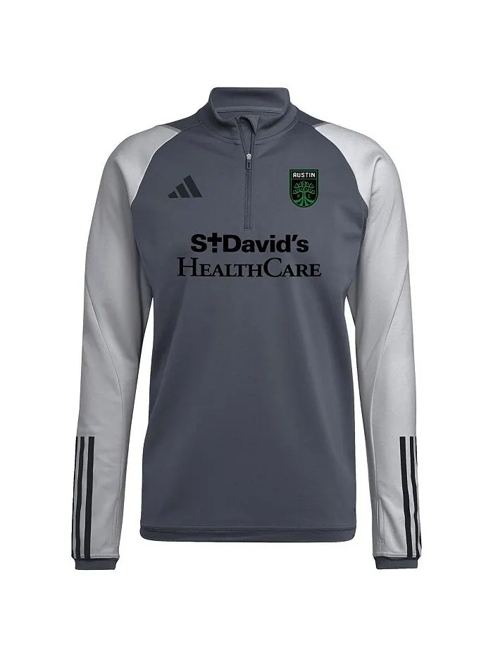 Мужская серая тренировочная футболка с молнией в четверть Austin FC 2023 On-Field AEROREADY adidas