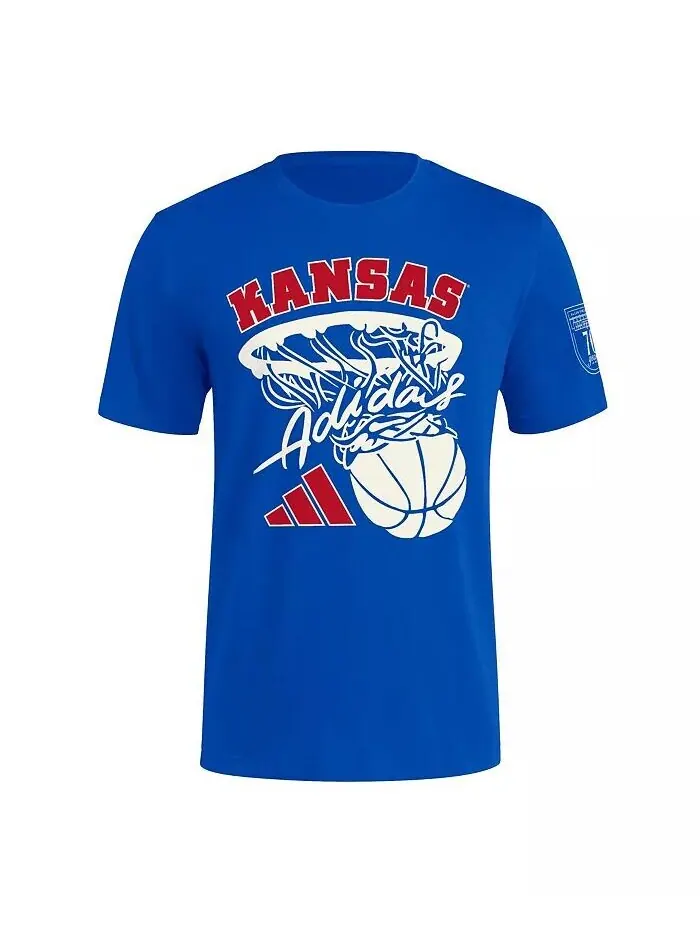Мужская баскетбольная футболка Royal Kansas Jayhawks 70th Anniversary adidas