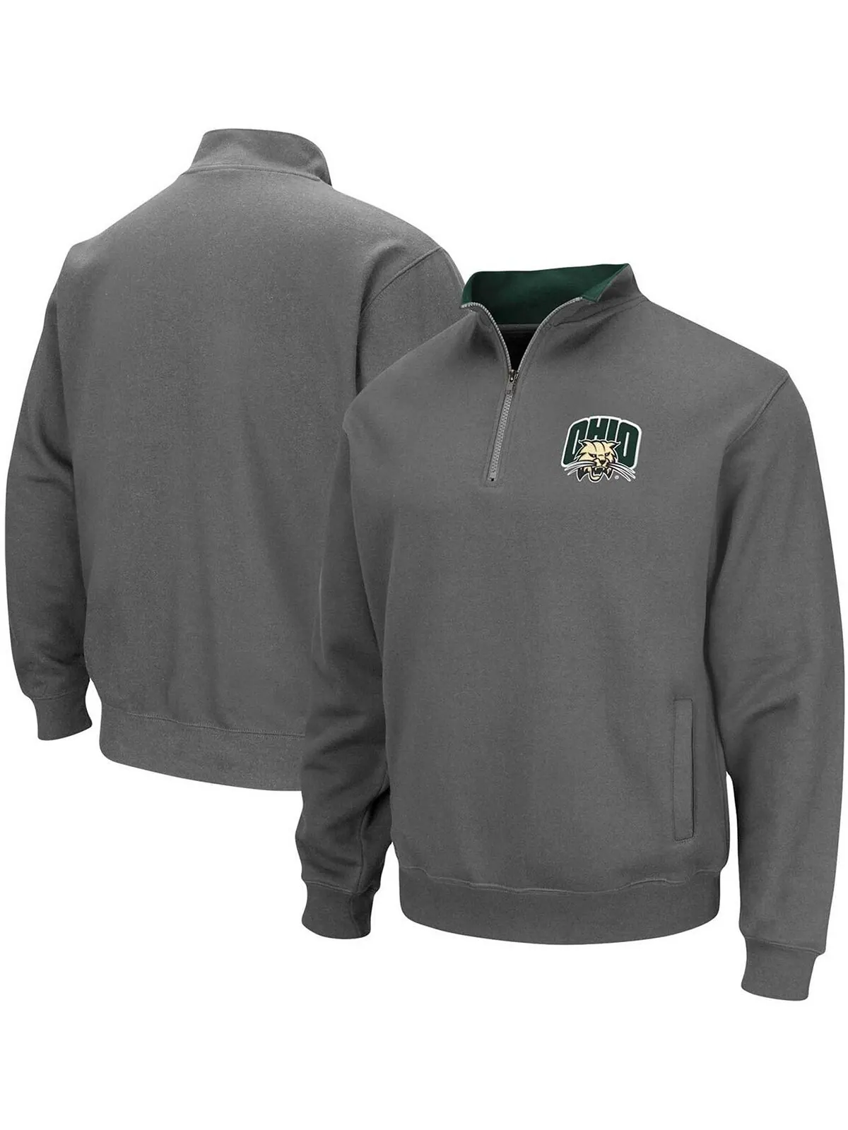 Мужская темно-серая куртка ohio bobcats tortugas logo с молнией на четверть Colosseum