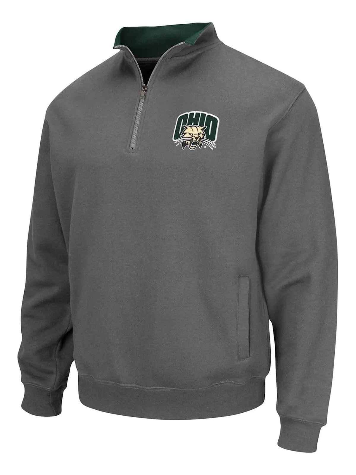 Мужская темно-серая куртка ohio bobcats tortugas logo с молнией на четверть Colosseum — изображение 3 из 3, темно-серый