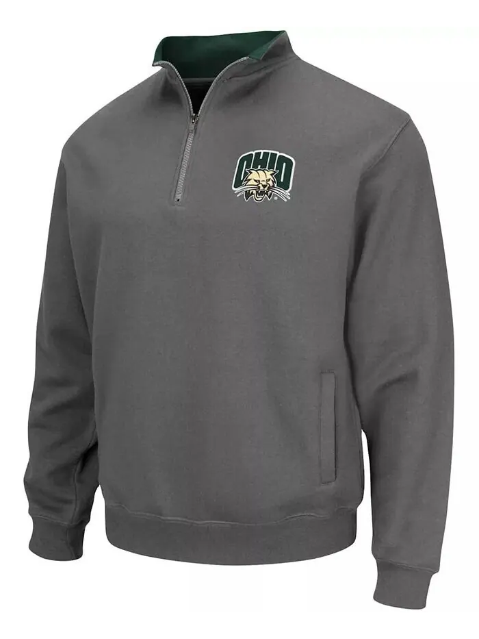 Мужская толстовка с логотипом Ohio Bobcats Tortugas цвета уголь и застежкой-молнией на четверть — изображение 3 из 3