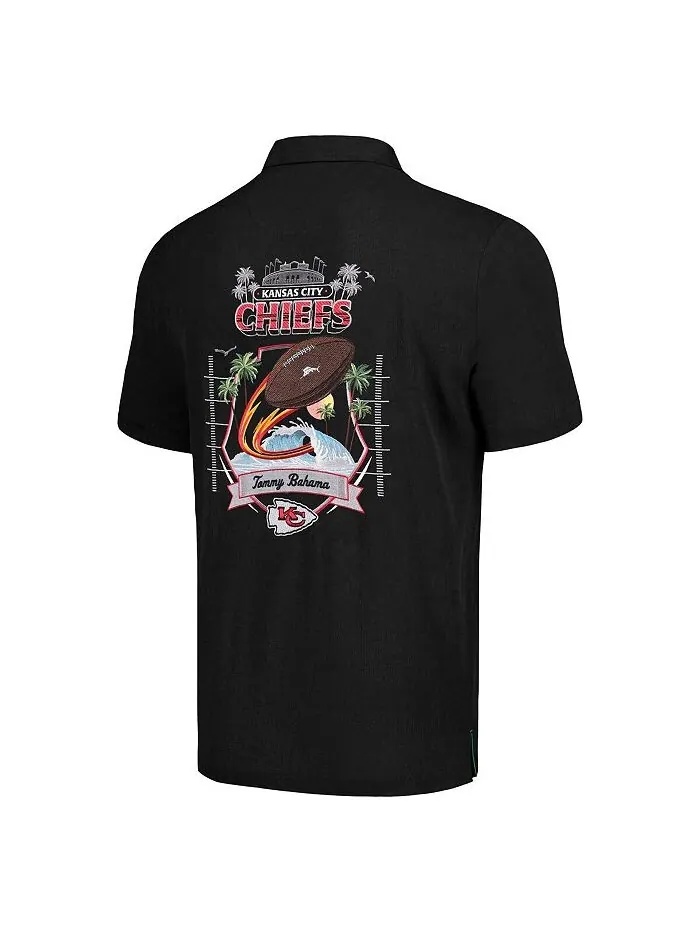 Мужская черная рубашка на пуговицах Kansas City Chiefs Tidal Kickoff Camp Tommy Bahama — изображение 3 из 3, черный