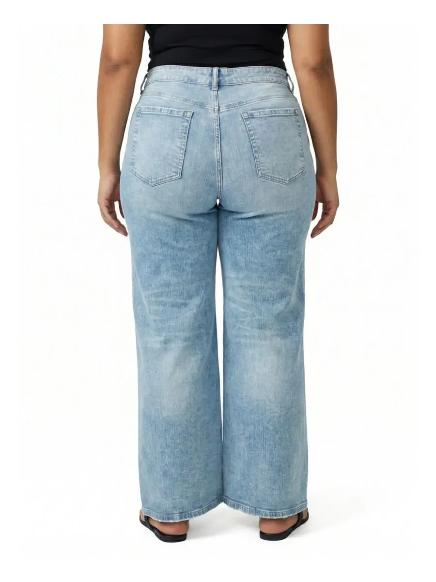 Джинсы с высокой посадкой, свободные, с широкой штаниной, Rigid+Stretch Denim Torrid, Sam Hill — изображение 3 из 3