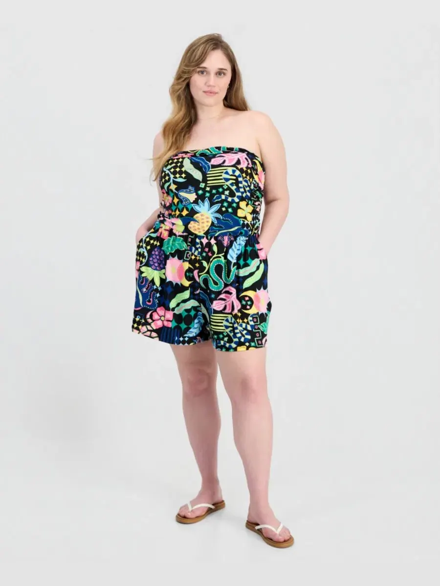 Комбинезон-боди с принтом Yummy Strapless FULL CIRCLE TRENDS, Tropical Snake