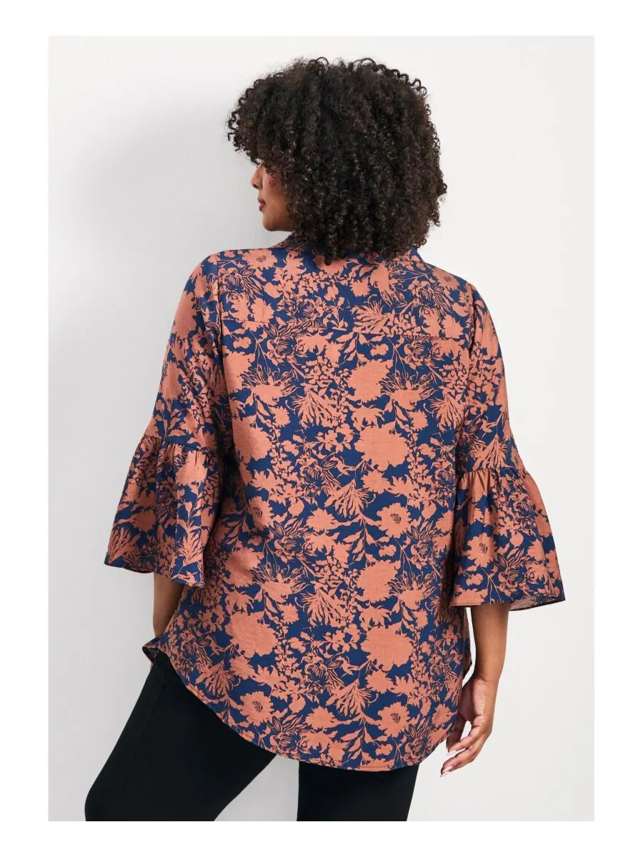 Женская рубашка Marianne с оборками по низу AVENUE, Whimsy floral — изображение 2 из 3