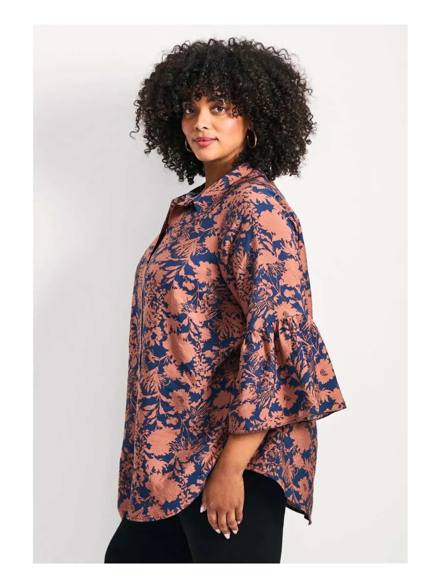Женская рубашка Marianne с оборками по низу AVENUE, Whimsy floral — изображение 3 из 3