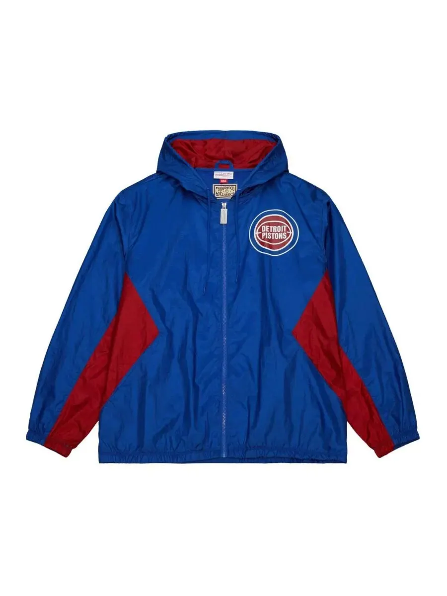 Mitchell & Ness Мужская синяя ветровка на молнии с капюшоном Detroit Pistons Playmaker — изображение 3 из 3, синий