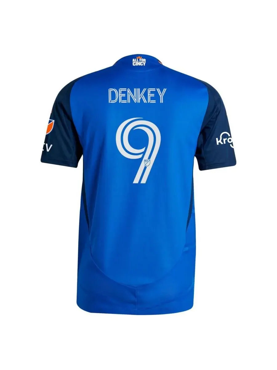 Adidas Мужская футболка Kevin Denkey Blue FC Cincinnati 2025 Orange and Blue Legacy Kit Authentic — изображение 3 из 3, синий