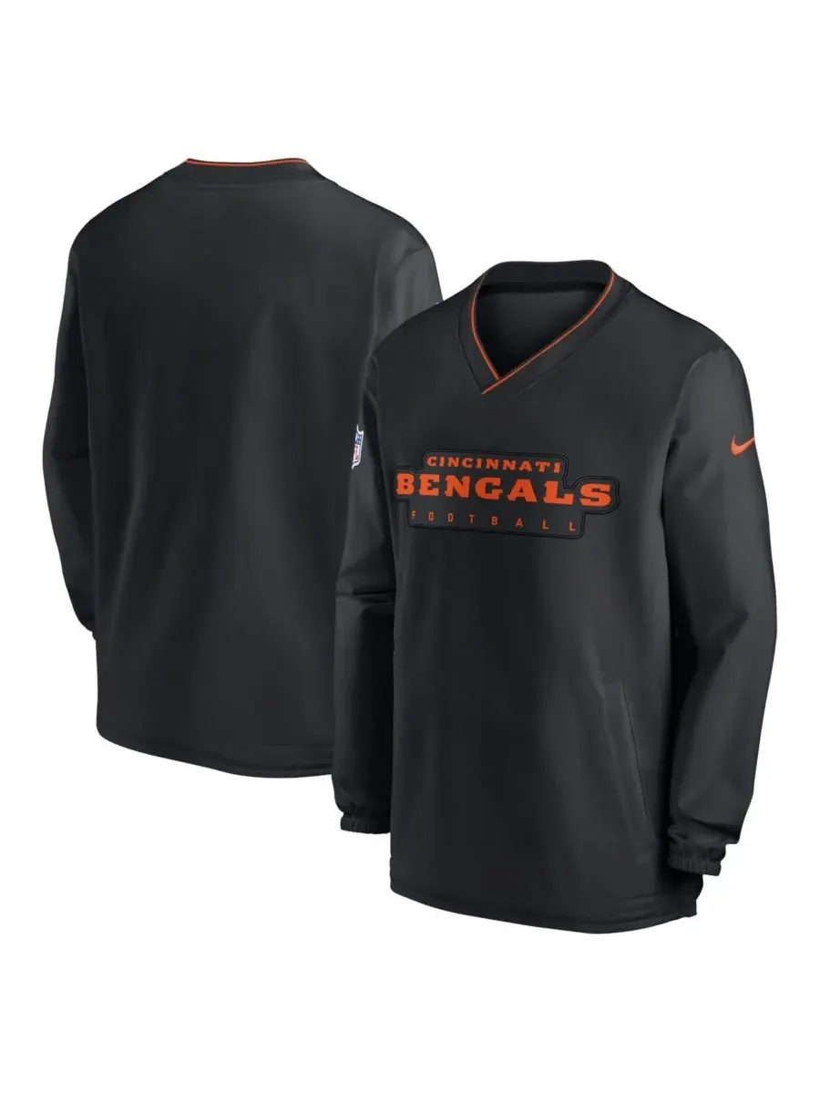 Nike Мужская черная ветровка-пуловер с символикой команды Cincinnati Bengals
