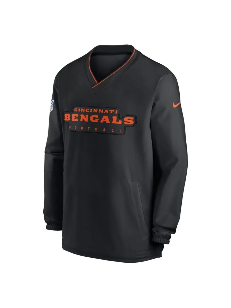 Nike Мужская черная ветровка-пуловер с символикой команды Cincinnati Bengals — изображение 3 из 3, черный