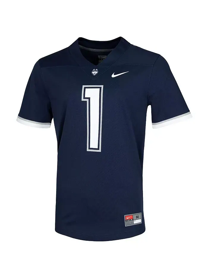 Мужская игровая футболка #1 Navy UConn Huskies Untouchable Nike — изображение 2 из 3