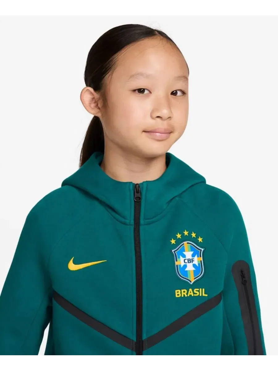 Худи с капюшоном Nike Brazil National Team Tech Fleece — изображение 3 из 3, зеленый