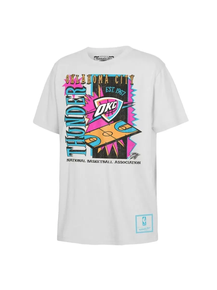Футболка с принтом Oklahoma City Thunder Neon Court Shock Mitchell & Ness