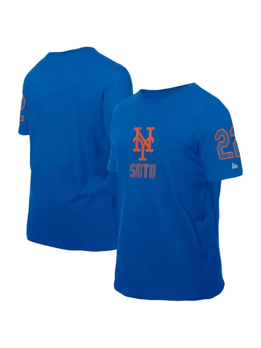 Футболка мужская с номером и именем игрока Juan Soto New York Mets New Era