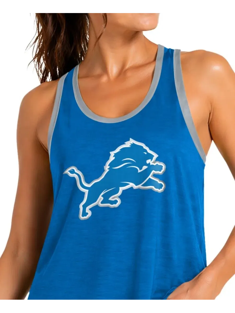 Женская майка-борцовка с принтом Detroit Lions Tater II G-III 4Her by Carl Banks — изображение 3 из 4, синий