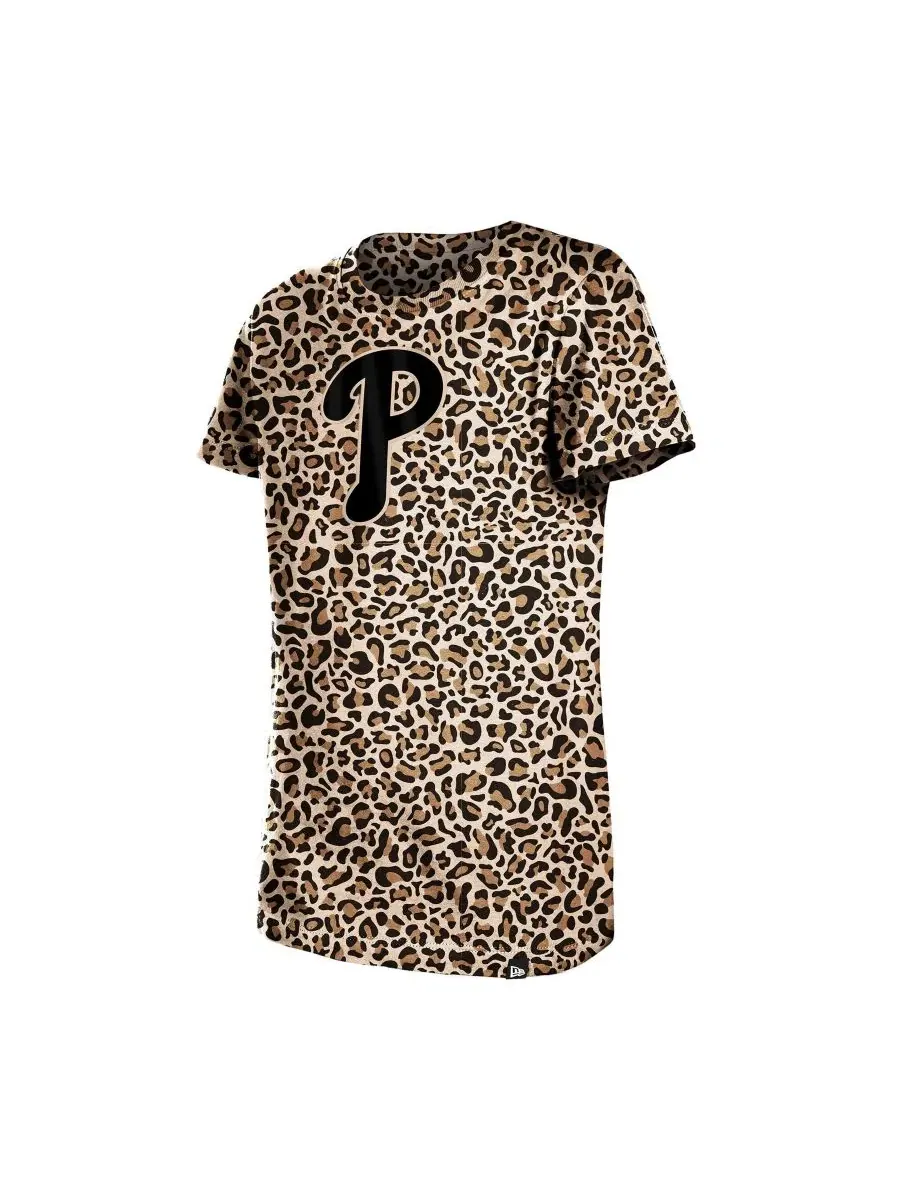 Футболка с принтом Leopard Philadelphia Phillies New Era — изображение 3 из 4, коричневый