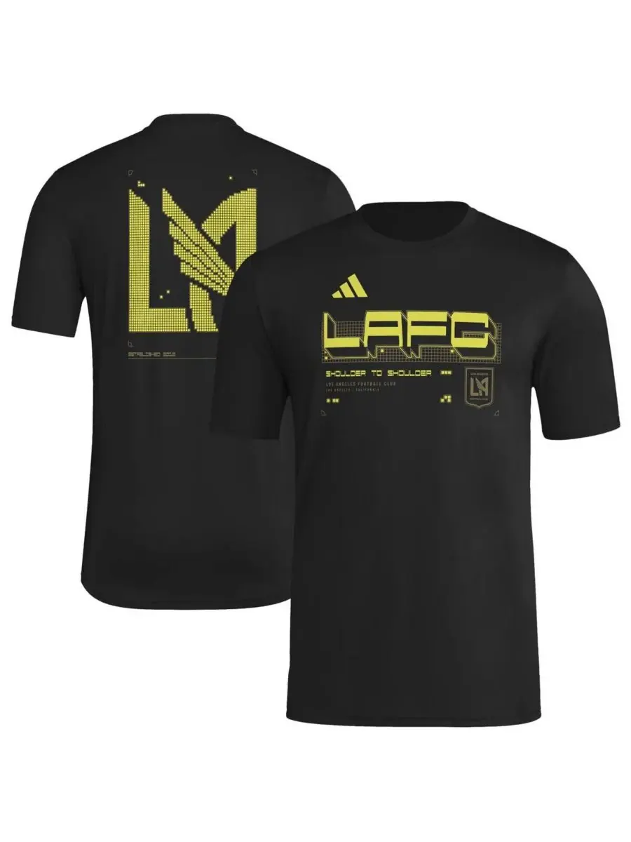 Adidas Мужская черная футболка LAFC 2026 Anthem AEROREADY для предматчевой разминки