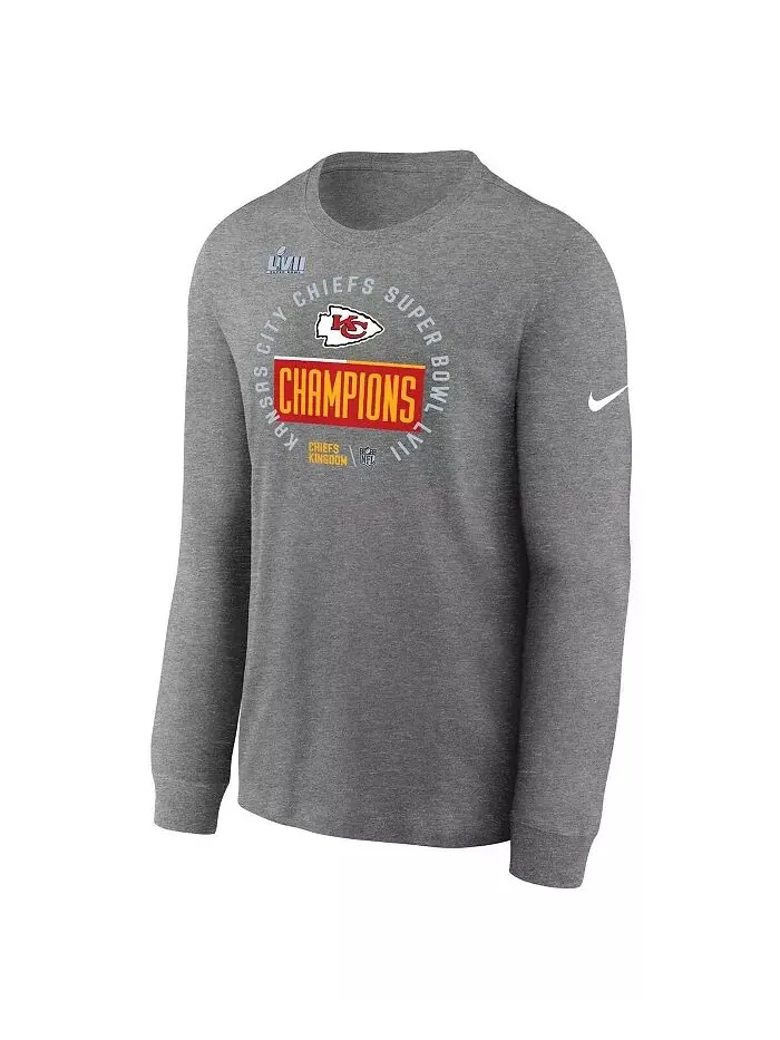 Мужская футболка Heather Gray Kansas City Chiefs Super Bowl LVII Champions Locker Room Trophy — изображение 2 из 4